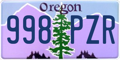 OR license plate 998PZR