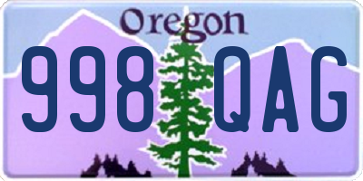 OR license plate 998QAG