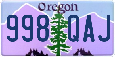 OR license plate 998QAJ
