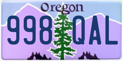 OR license plate 998QAL