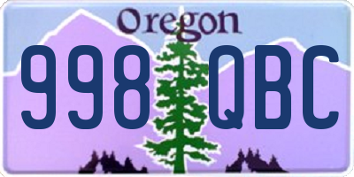 OR license plate 998QBC