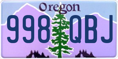 OR license plate 998QBJ
