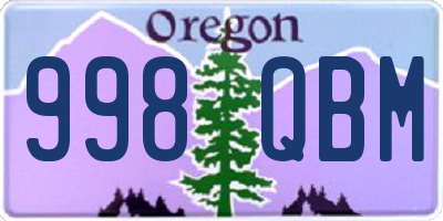 OR license plate 998QBM