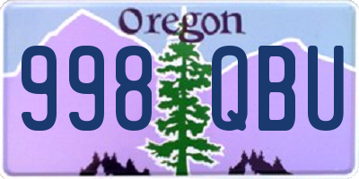 OR license plate 998QBU