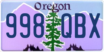 OR license plate 998QBX