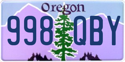 OR license plate 998QBY