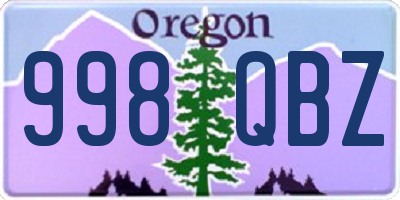 OR license plate 998QBZ
