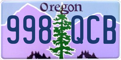 OR license plate 998QCB