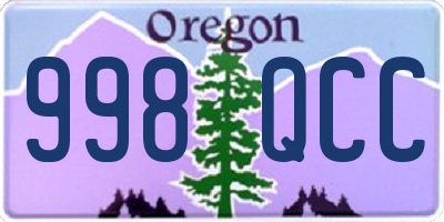 OR license plate 998QCC