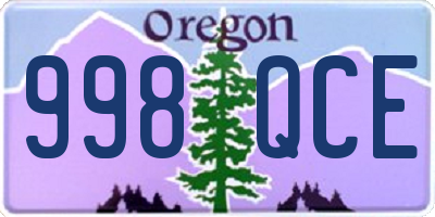 OR license plate 998QCE