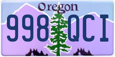 OR license plate 998QCI