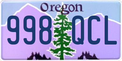OR license plate 998QCL
