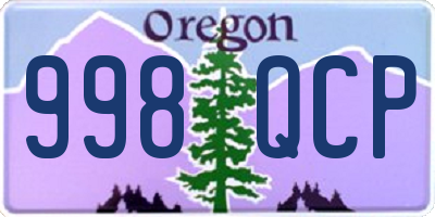 OR license plate 998QCP