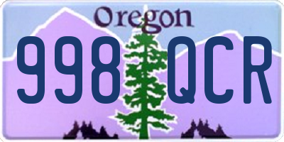 OR license plate 998QCR