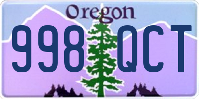 OR license plate 998QCT