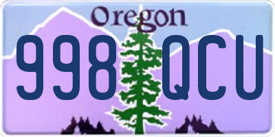OR license plate 998QCU