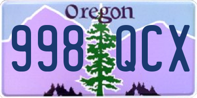 OR license plate 998QCX