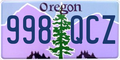 OR license plate 998QCZ