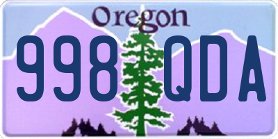 OR license plate 998QDA