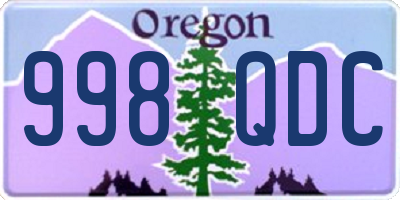 OR license plate 998QDC