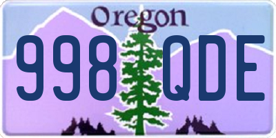 OR license plate 998QDE