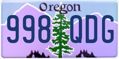 OR license plate 998QDG