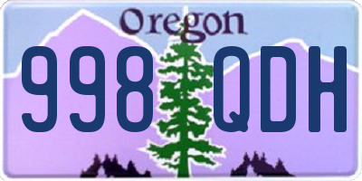 OR license plate 998QDH