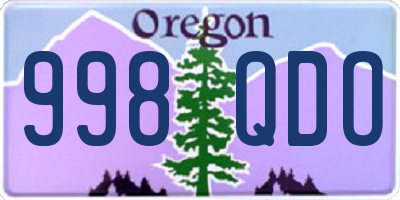OR license plate 998QDO
