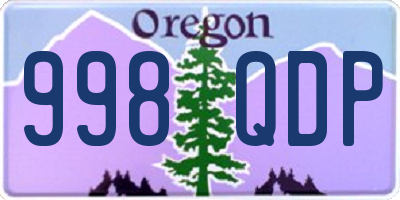 OR license plate 998QDP