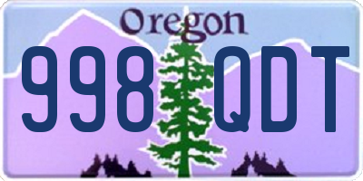 OR license plate 998QDT