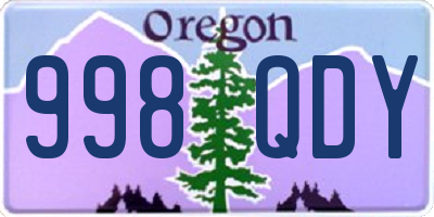 OR license plate 998QDY