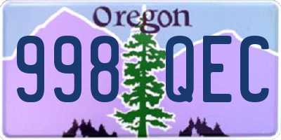 OR license plate 998QEC