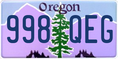 OR license plate 998QEG