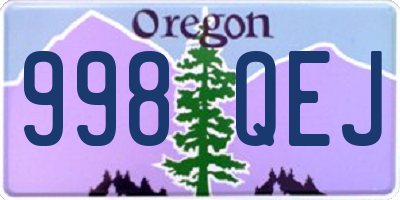 OR license plate 998QEJ