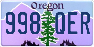 OR license plate 998QER