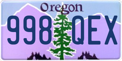 OR license plate 998QEX