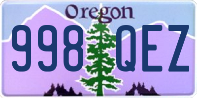 OR license plate 998QEZ