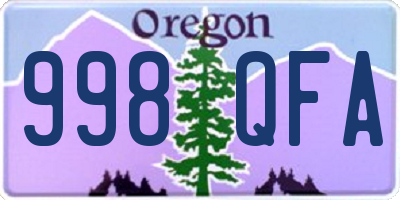 OR license plate 998QFA