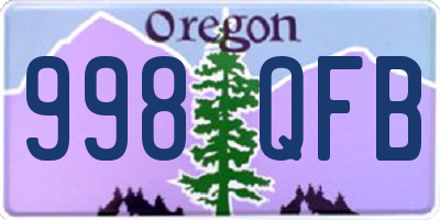 OR license plate 998QFB