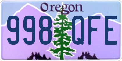 OR license plate 998QFE