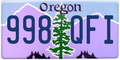OR license plate 998QFI