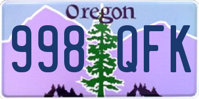 OR license plate 998QFK