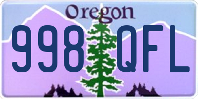 OR license plate 998QFL