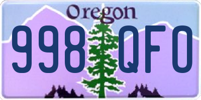 OR license plate 998QFO