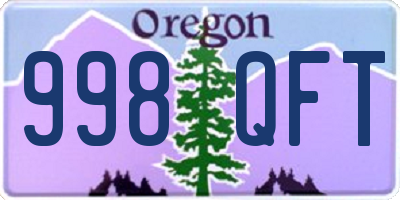 OR license plate 998QFT