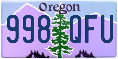 OR license plate 998QFU