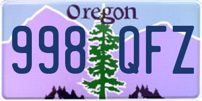 OR license plate 998QFZ