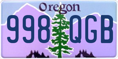 OR license plate 998QGB