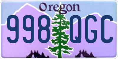 OR license plate 998QGC