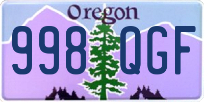 OR license plate 998QGF